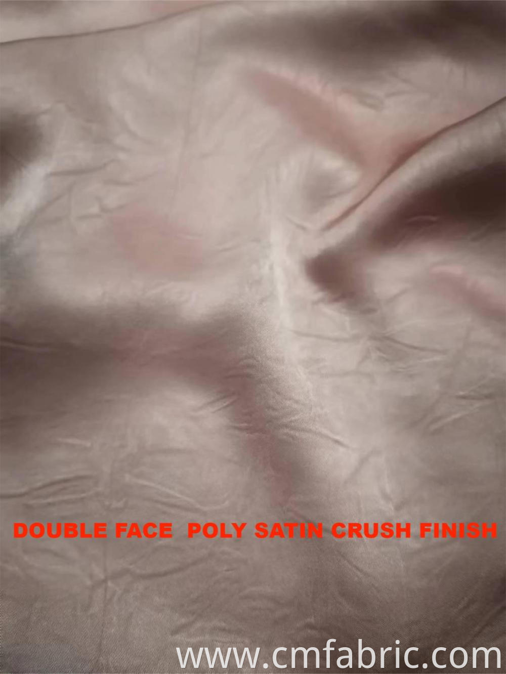 Woven Polyester Dull Satin Double Face Crushed Fabric